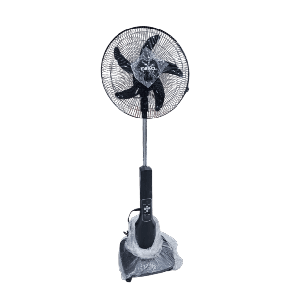 deko charging fan 16inch black مروحة ديكو شحن 16 انج عامودي اسود