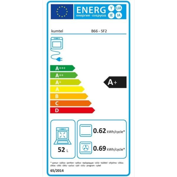 kumtel built in furnace 60-2control 5 فرن كومتل بلتن 60*60 كهرباء 2 تحكم اسود