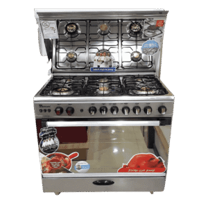 unionaire 90-6eye طباخ يونين اير 6 عين 60*90 كريمي سطح ستيل